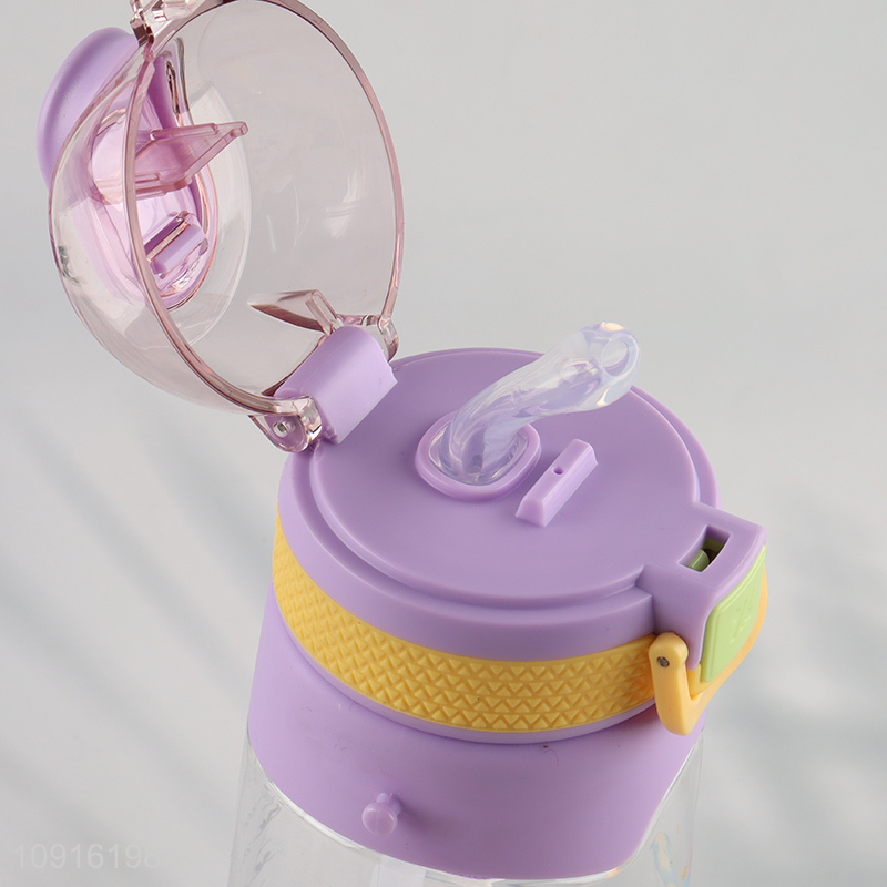 Best selling 550ml plastic water bottle drinking bottle with straw