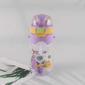 Best selling 550ml plastic water bottle drinking bottle with straw