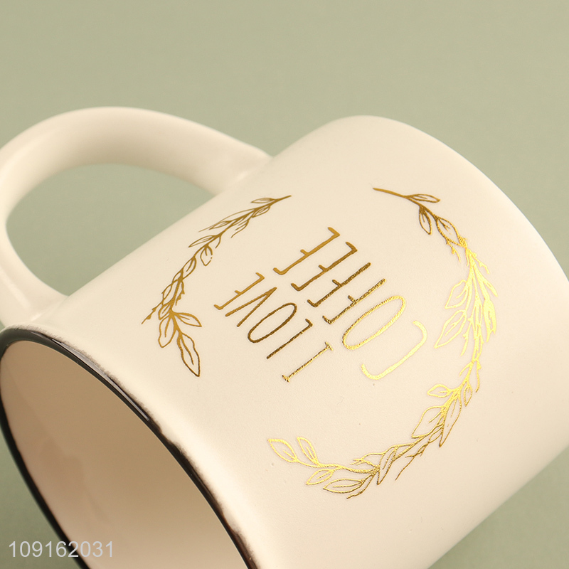 Good selling ceramic home water cup drinking cup with handle