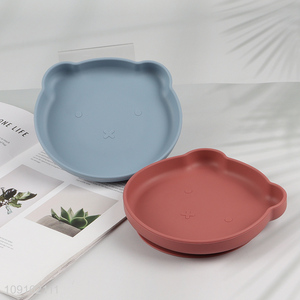 New Arrival Food Grade Silicone Baby Feeding Plate Non-Slip Toddler Plate