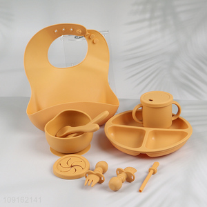 High Quality BPA Free Silicone Baby Feeding Set Baby Infant Tableware Set