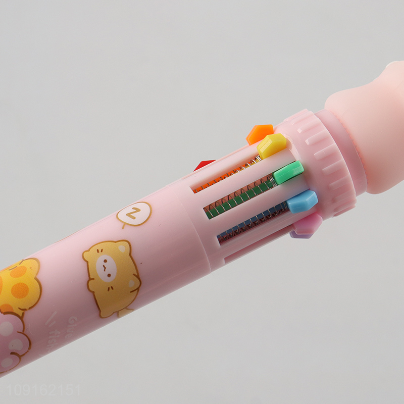 China factory school students cat paw ten color ballpoint pen