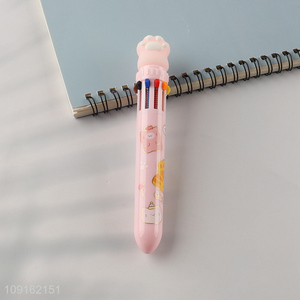 China factory school students cat paw ten color ballpoint pen