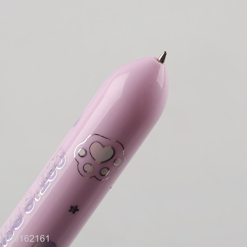 Hot selling kids stationery crytal cat paw ten color ballpoint pen