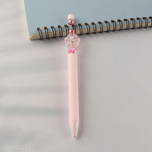 China wholesale school students crystal cat paw string pen ballpoint pen