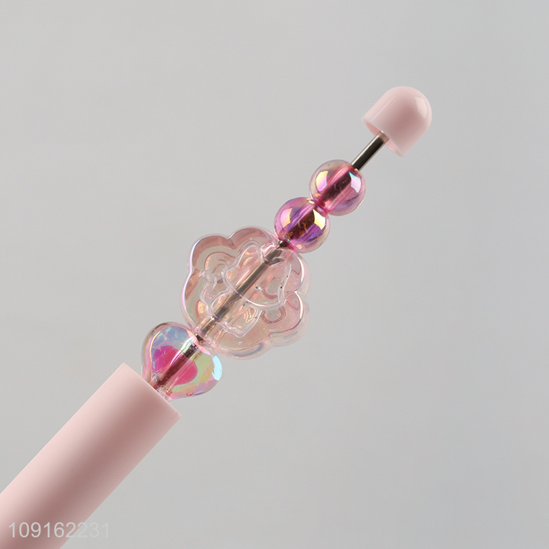 China wholesale school students crystal cat paw string pen ballpoint pen