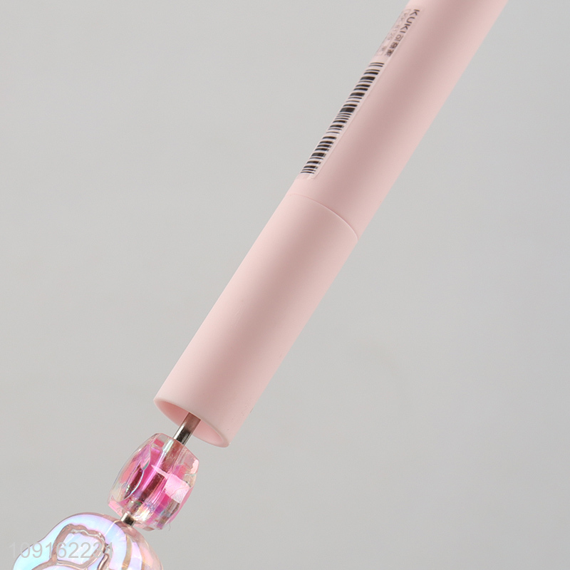 China wholesale school students crystal cat paw string pen ballpoint pen