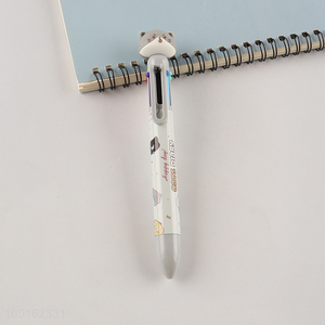 Wholesale from china writing pen diary cat six color ballpoint pen