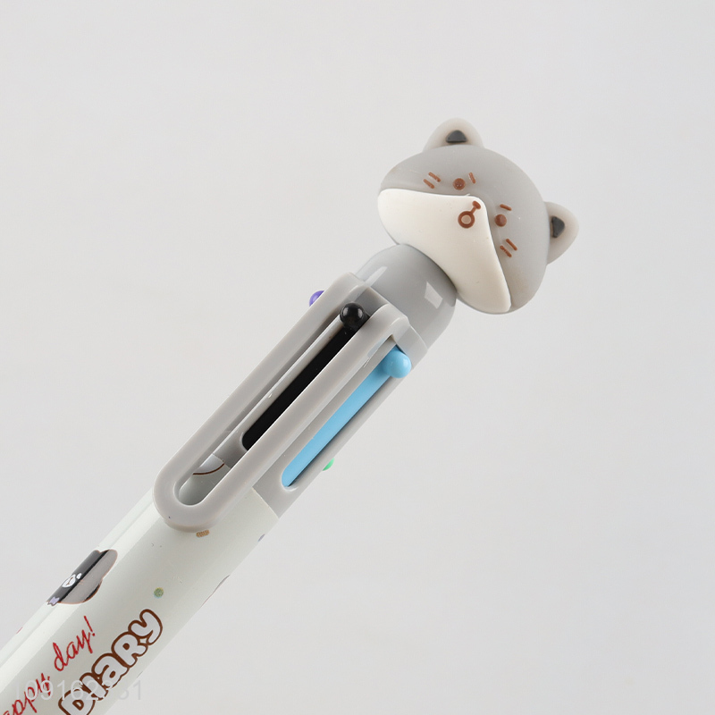 Wholesale from china writing pen diary cat six color ballpoint pen