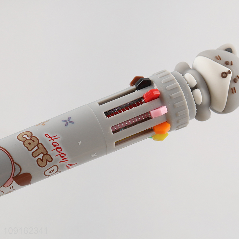 Yiwu market school office stationery cat diary ten color ballpoint pen