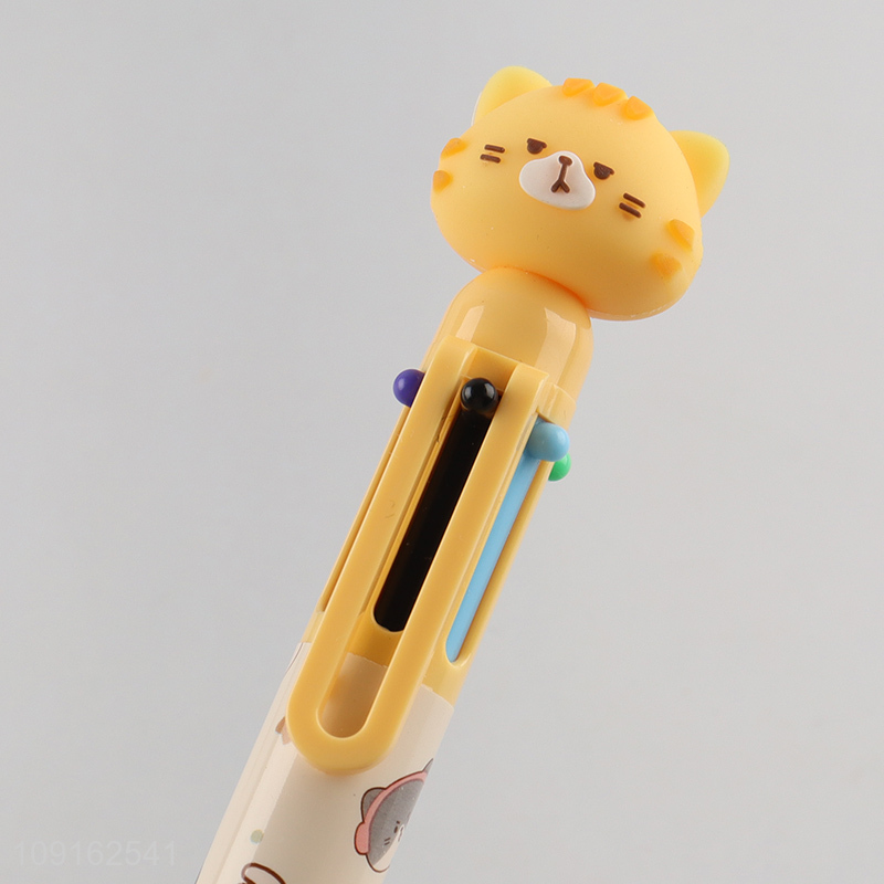 Hot selling diary cat six color ballpoint pen writing pen
