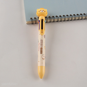 Hot selling diary cat six color ballpoint pen writing pen