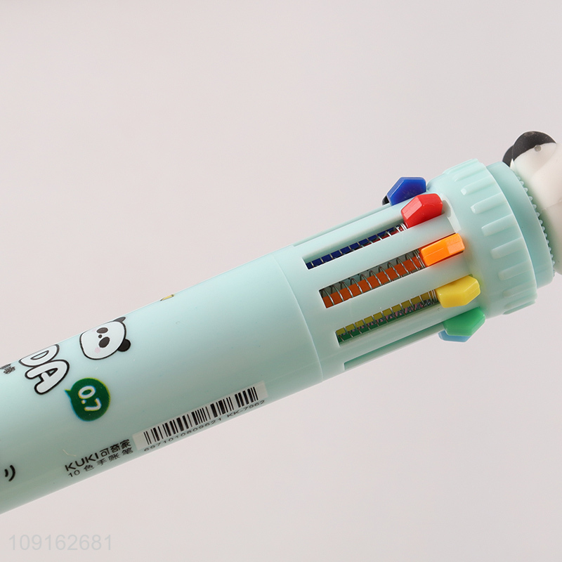 Hot items cartoon panda ten color ballpoint pen for school office