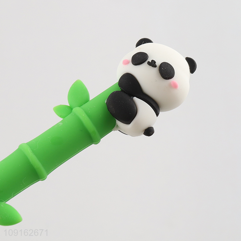 Most popular school kids cartoon panda silicone gel pen