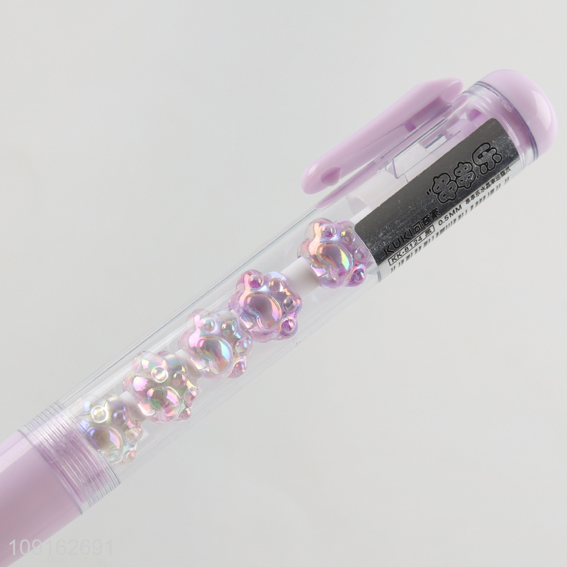 Yiwu market students crystal cat paw string pen for stationery