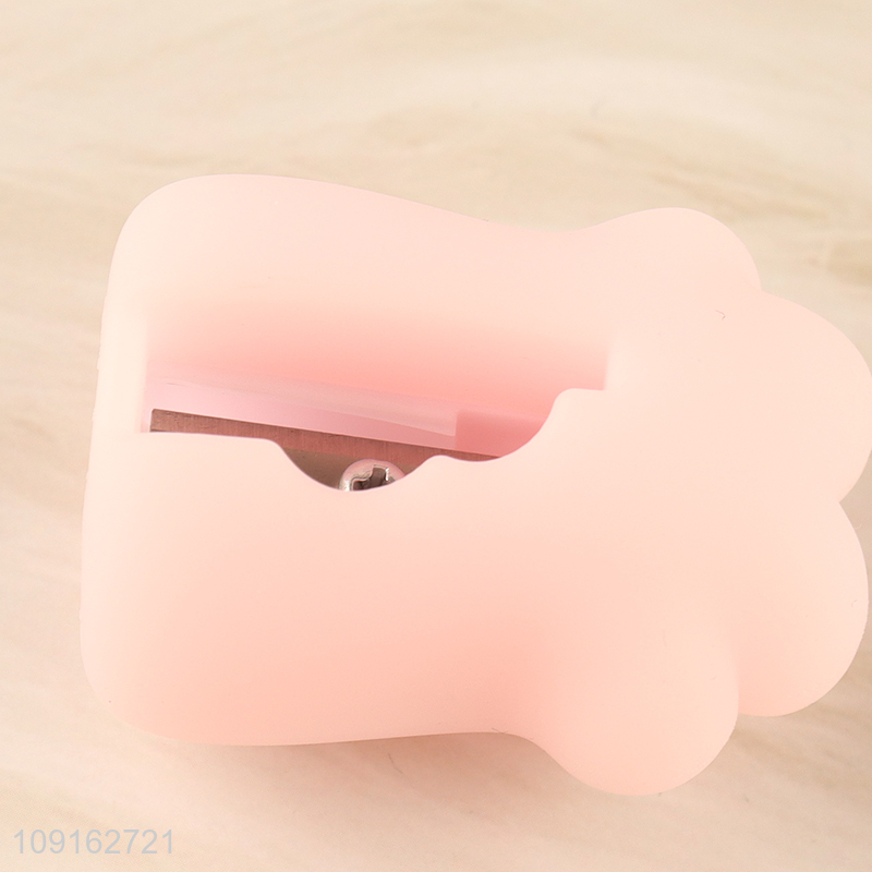 Low price pink cute cat paw pencil sharpener for sale