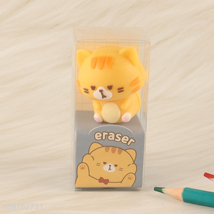 Good selling cartoon cat diary 3D eraser for school office