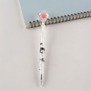 Latest design school students crystal kitten side press gel pen