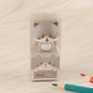 Factory price cartoon cute cat diary pencil sharpener