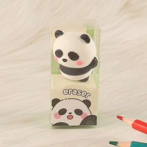 Low price cartoon deligent panda 3D eraser for school stationery