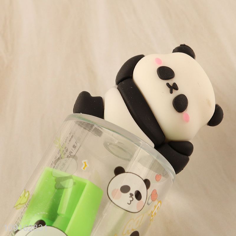Factory price cartoon panda trash can pencil sharpener for sale