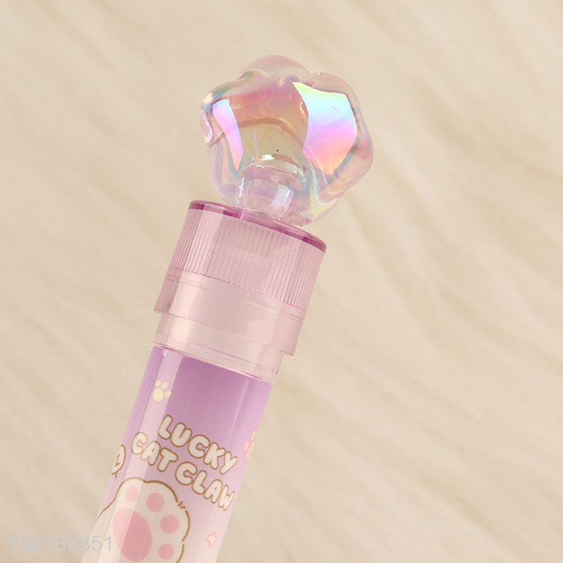 Factory price crystal cat paw lipstick eraser for school office