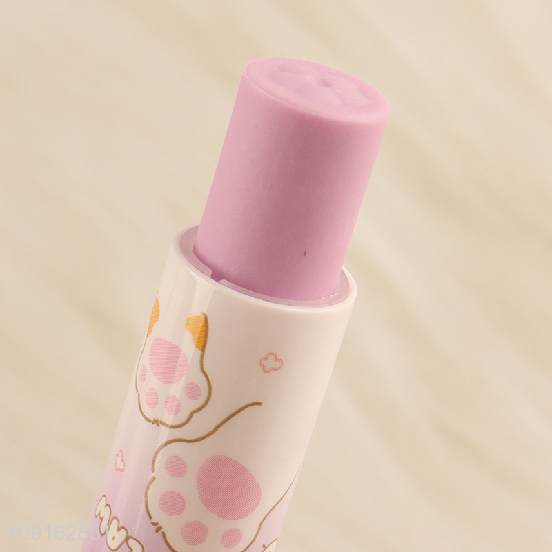 Factory price crystal cat paw lipstick eraser for school office
