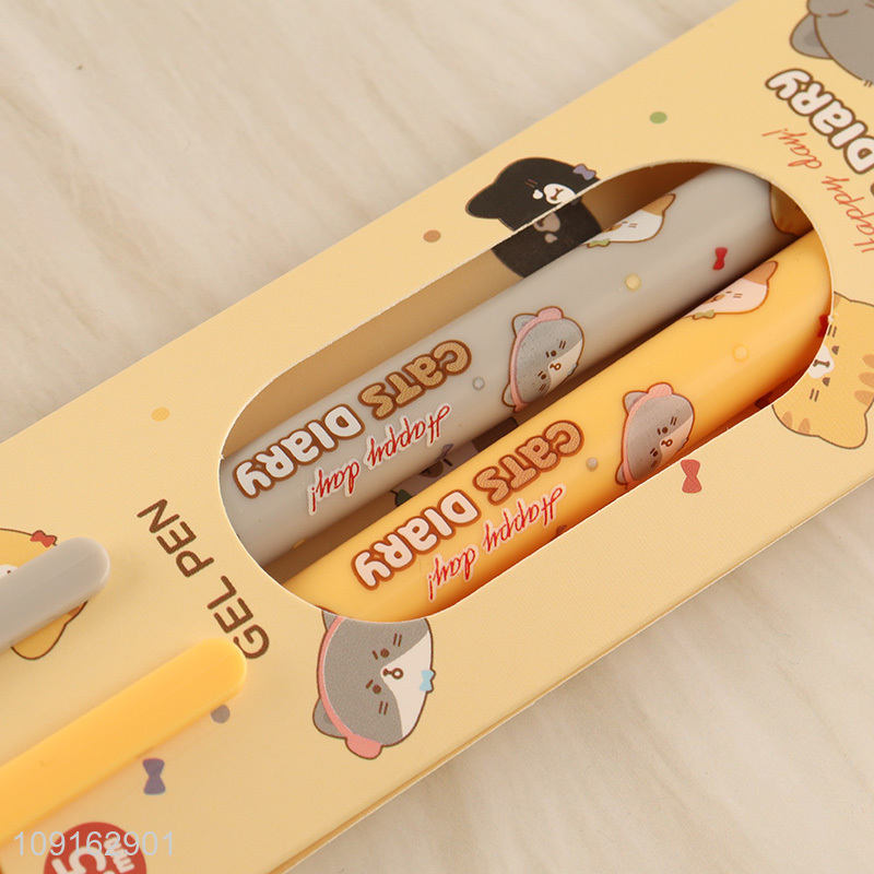 Hot selling cartoon students cat diary sharing pen gel pen