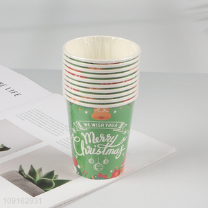 New Arrival 10 Pieces 9 oz Disposable Paper Cups Christmas Party Paper Cups