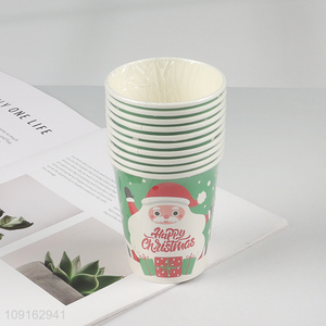 Factory Price 10 Pieces 9 oz Disposable Paper Cups Christmas Party Coffee Cups