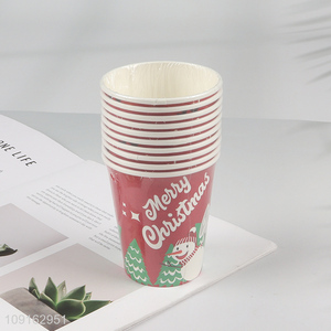 Good Quality 10 Pieces 9 oz Disposable Paper Cups Christmas Party Treat Cups