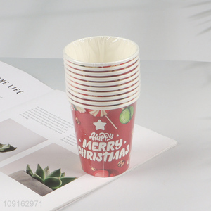 New Product 10 Pieces 9 oz Diposable Christmas Paper Cups Party Paper Cups
