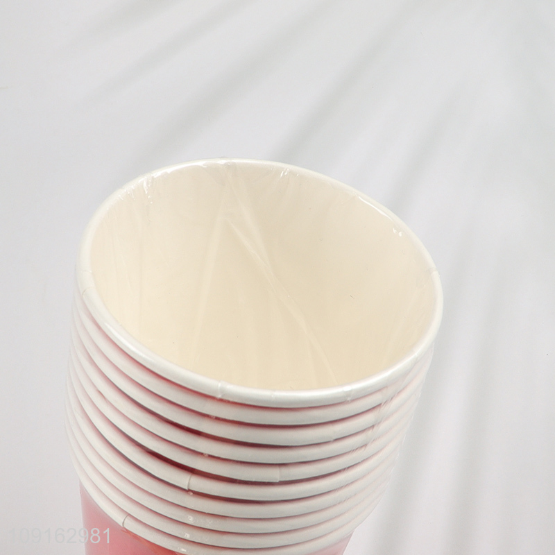 Hot Selling 10 Pieces 9 oz Diposable Christmas Paper Cups Holiday Paper Cups
