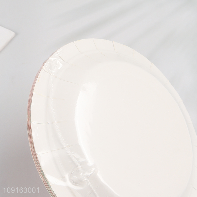 Hot Selling 10 Pieces 7 Inch Disposable Christmas Party Paper Plate Dessert Plates