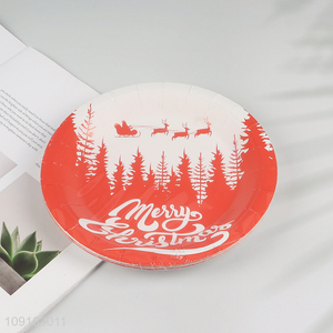 Popular Product 10 Pieces 7 Inch Disposable Party Paper Plates for Christmas Party