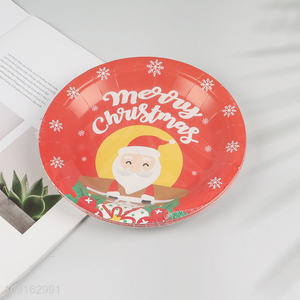 Factory Supply 10 Pieces 7 Inch Christmas Party Paper Plates Disposable Paper Plates