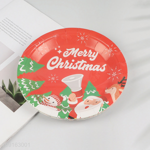 Hot Selling 10 Pieces 7 Inch Disposable Christmas Party Paper Plate Dessert Plates
