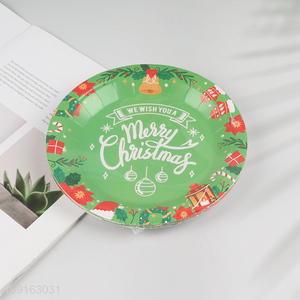 New Product 10 Pieces 7 Inch Disposable Christmas Plates Paper Cake Dessert Plates
