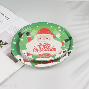 High Quality 10 Pieces 7 Inch Disposable Christmas Party Paper Plates for Appetizers