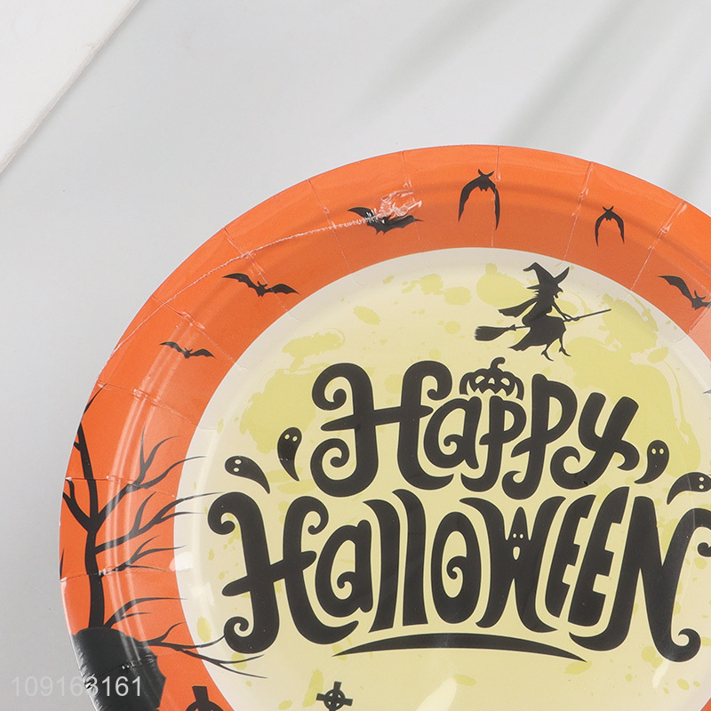Hot Selling 10 Pieces 7 Inch Halloween Party Plates Paper Cake Appetizers Plates