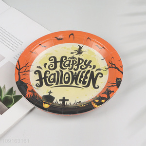 Hot Selling 10 Pieces 7 Inch Halloween Party Plates Paper Cake Appetizers Plates