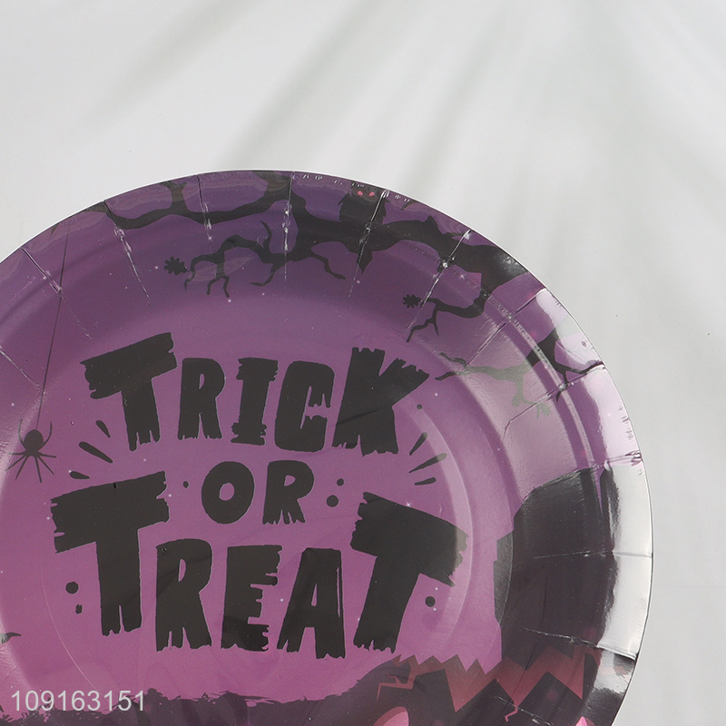 Factory Price 10 Pieces 7 Inch Halloween Party Plates Disposable Paper Cake Plates