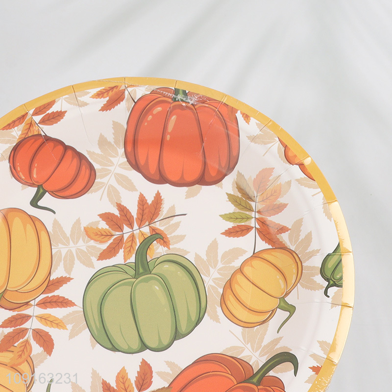 Factory Supply 10 Pieces 7 9 Inch Thanksgiving Fall Paper Plates Disposable Paper Plates