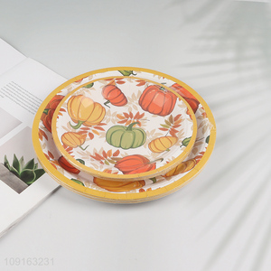 Factory Supply 10 Pieces 7 9 Inch Thanksgiving Fall Paper Plates Disposable Paper Plates