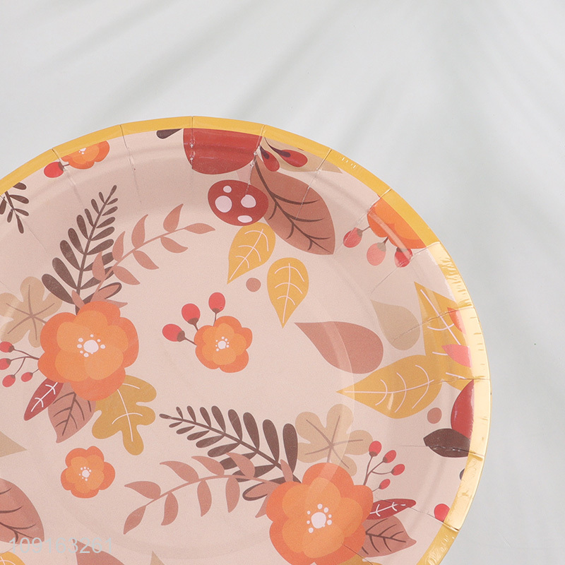 Good Quality 10 Pieces 7 9 Inch Disposable Thanksgiving Fall Plates Paper Cake Plates