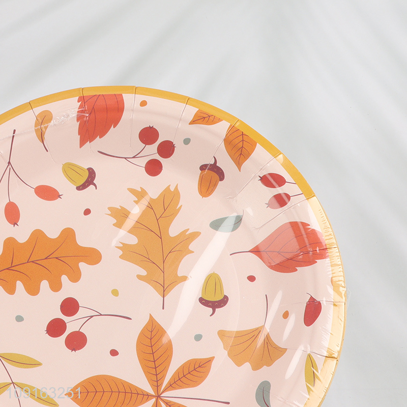 Popular Product 10 Pieces 7 9 Inch Disposable Party Paper Plates for Thanksgiving Fall