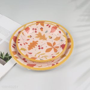 Popular Product 10 Pieces 7 9 Inch Disposable Party Paper Plates for Thanksgiving Fall