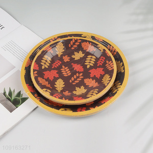 New Product 10 Pieces 7 9 Inch Disposable Thanksgiving Fall Plates Paper Dessert Plates