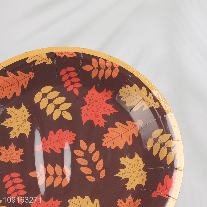 New Product 10 Pieces 7 9 Inch Disposable Thanksgiving Fall Plates Paper Dessert Plates