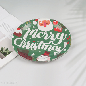 Hot Selling 10 Pieces 9 Inch Disposable Christmas Party Paper Plate Dessert Plates